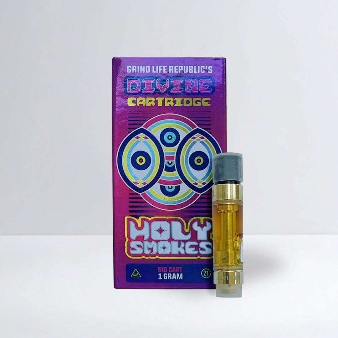 Vape cartridge packaging with colorful design on a white background