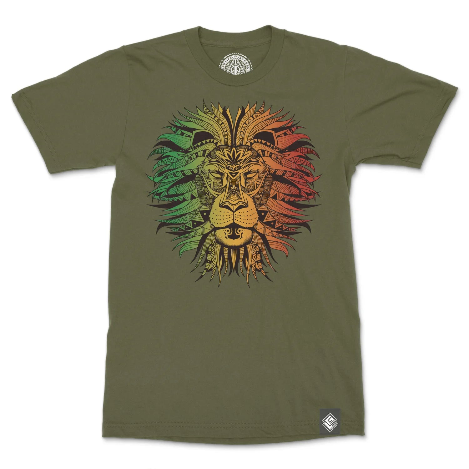 Rasta Lion Men's Cotton Crew Neck T-Shirt