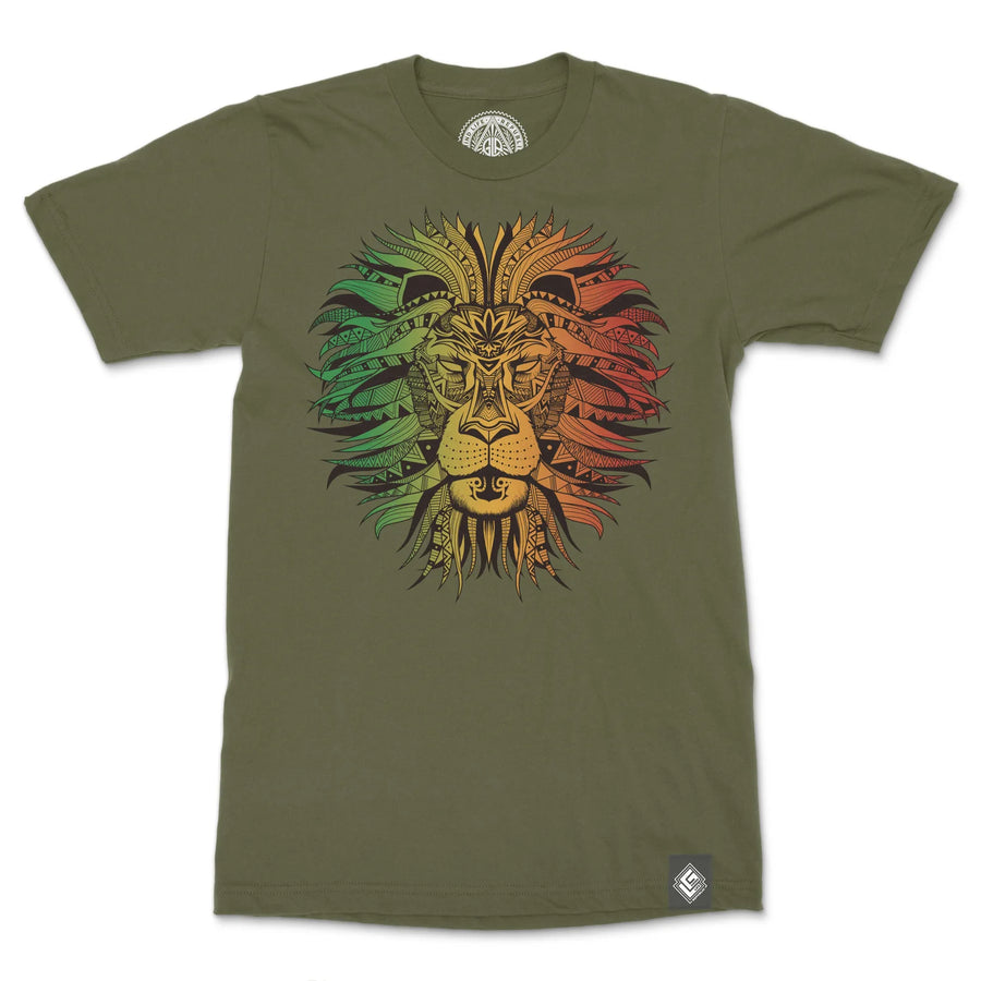 Rasta Lion Men's Cotton Crew Neck T-Shirt